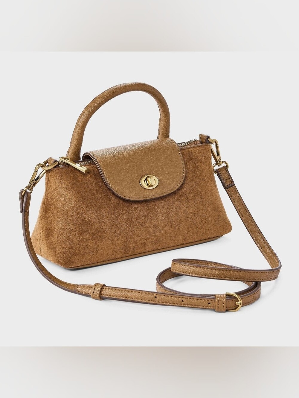Elongated Top Handle Crossbody Bag - A New Day Brown